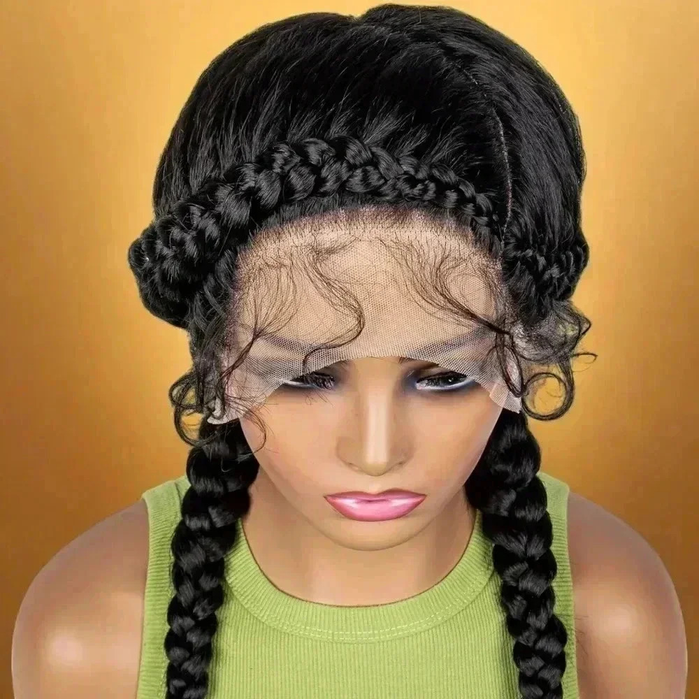 Braided  lace Wig -  elegant 2 feeding cornrows, Natural Baby Hair, NWT - Picture 5 of 9
